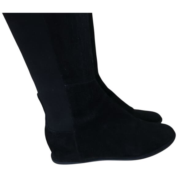Stuart Weitzman Rambling Suede Mid-Calf Boots In Black Size 8 - Picture 2 of 16